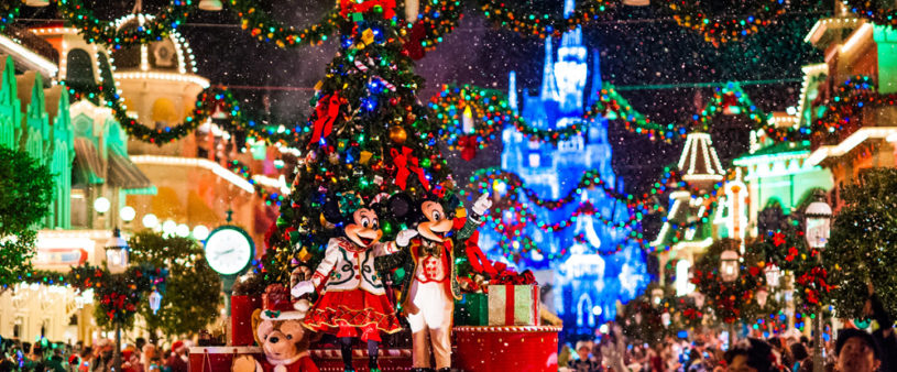 Disneyland Christmas Parade with Tree